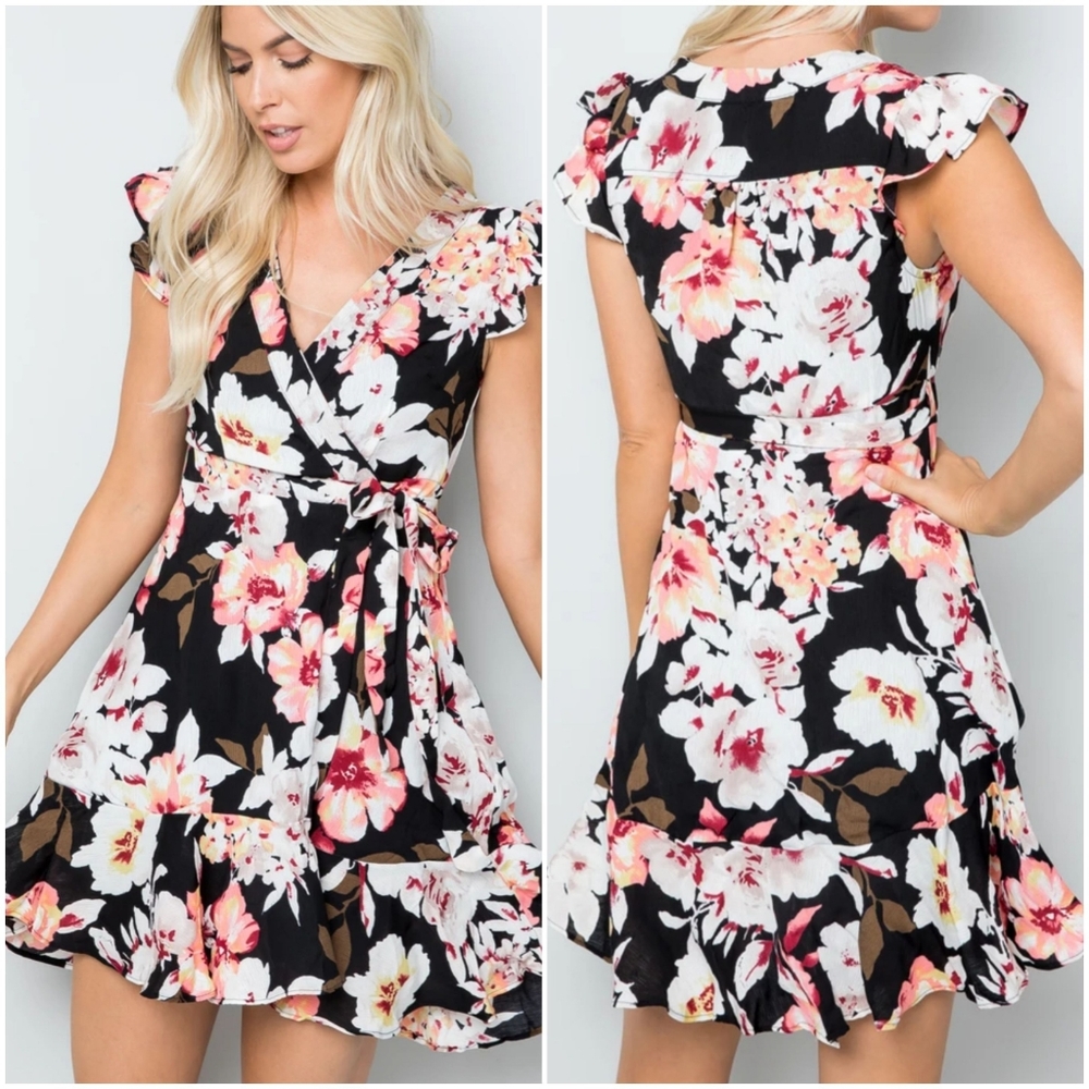 Anthropologie Miami Wrap Floral Dress Size M